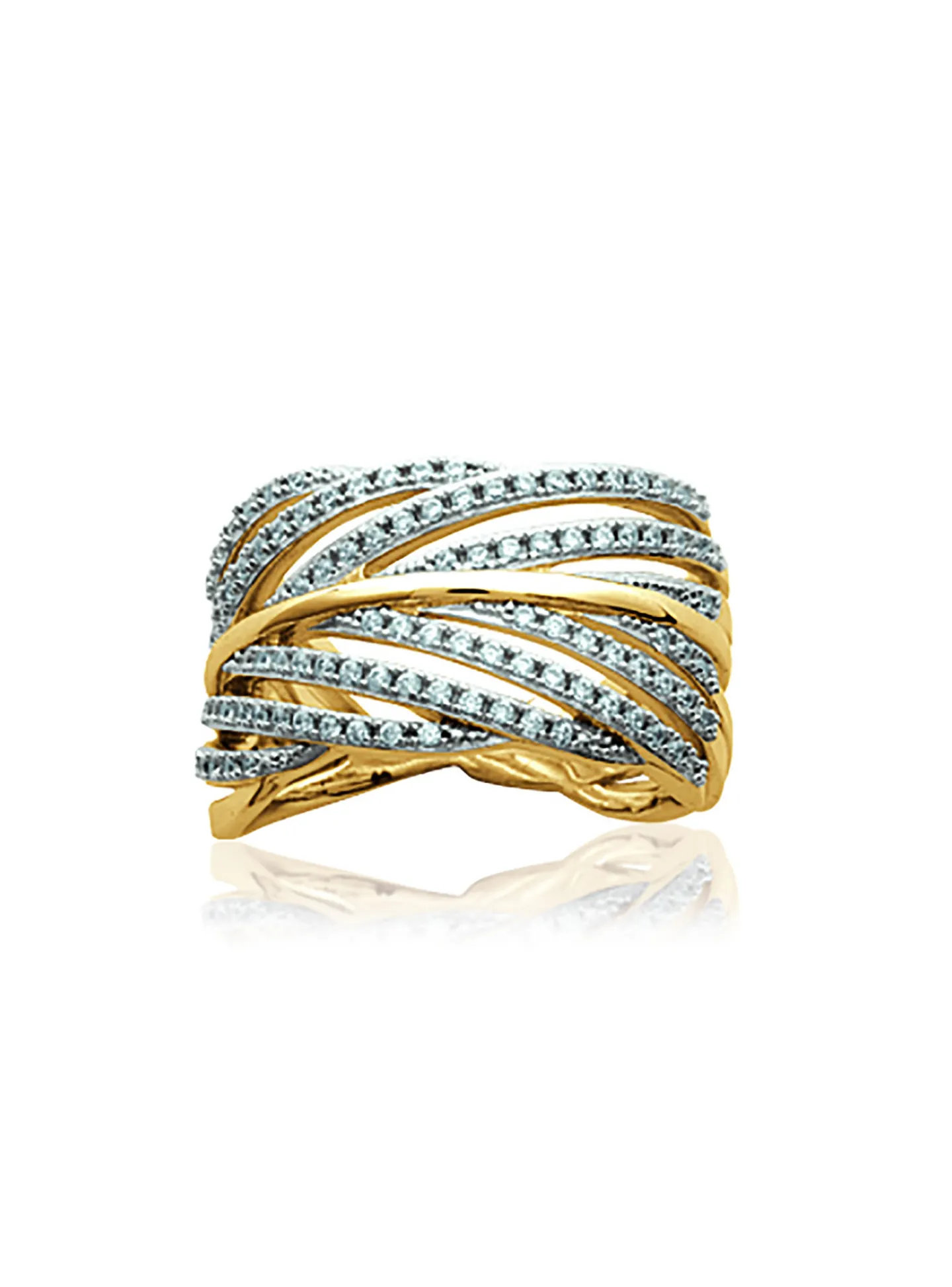 Bague Brillaxis plaqué or feuille