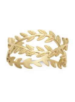 Bague Brillaxis plaqué or feuillages