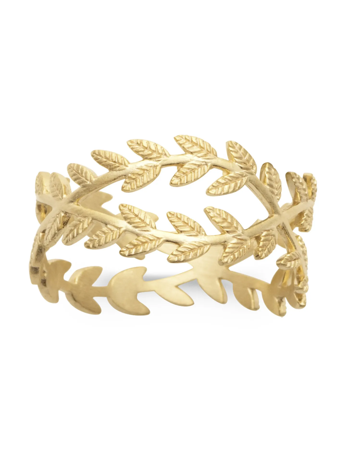 Bague Brillaxis plaqué or feuillages
