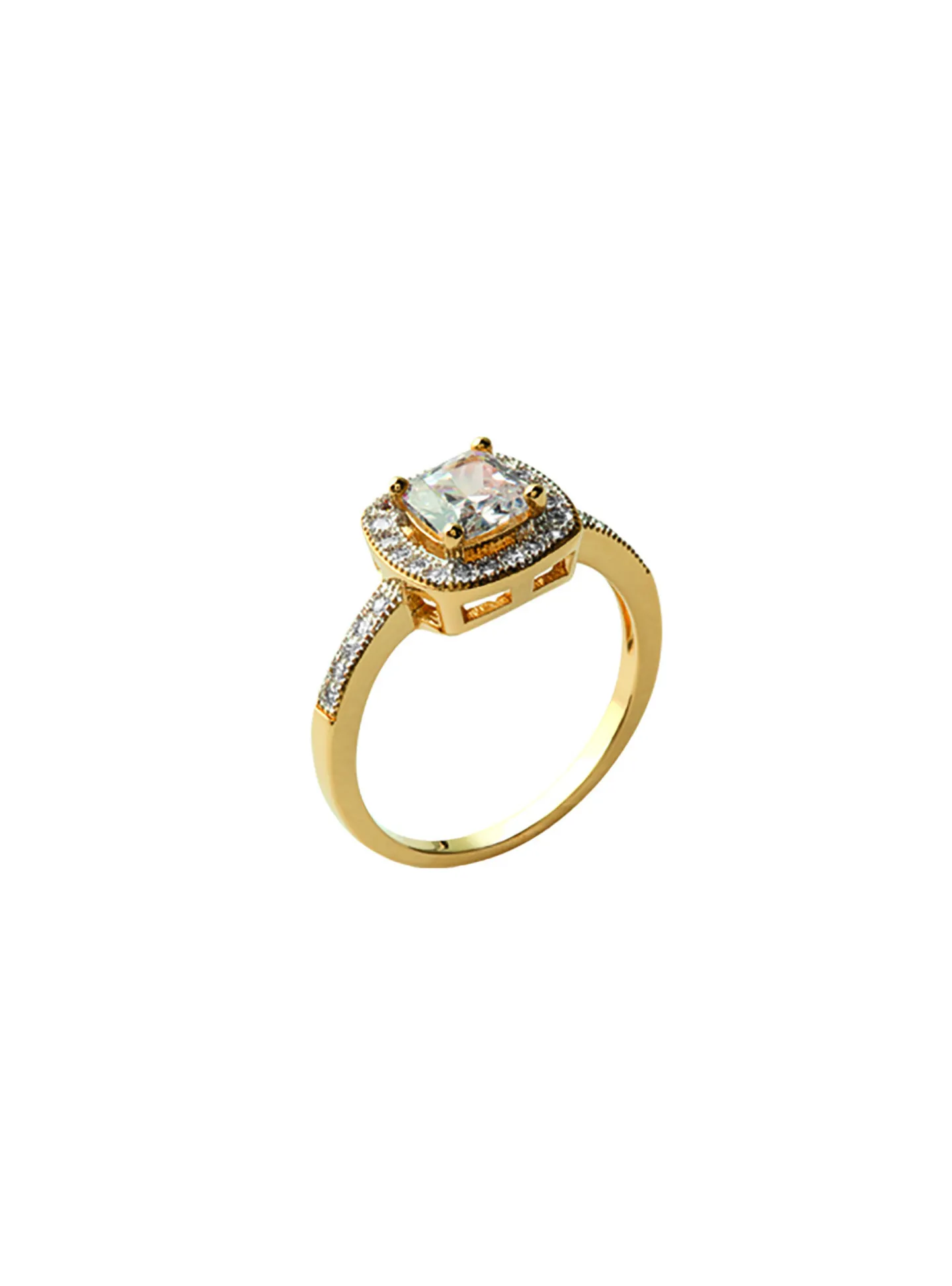 Bague Brillaxis plaqué or oxyde carré