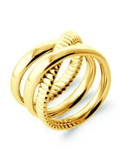 Bague Brillaxis plaqué or entrelacée
