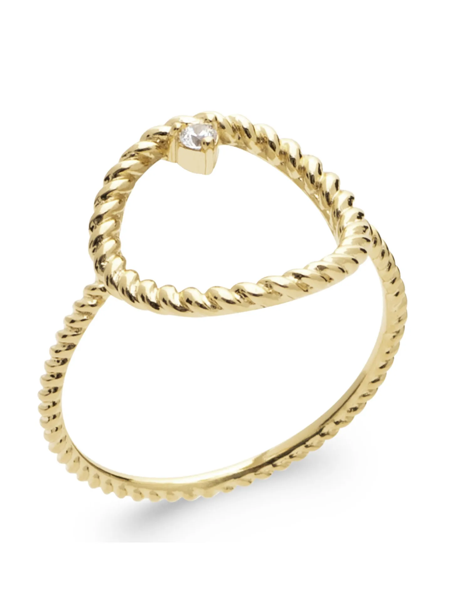 Bague Brillaxis plaqué or cercle OZ