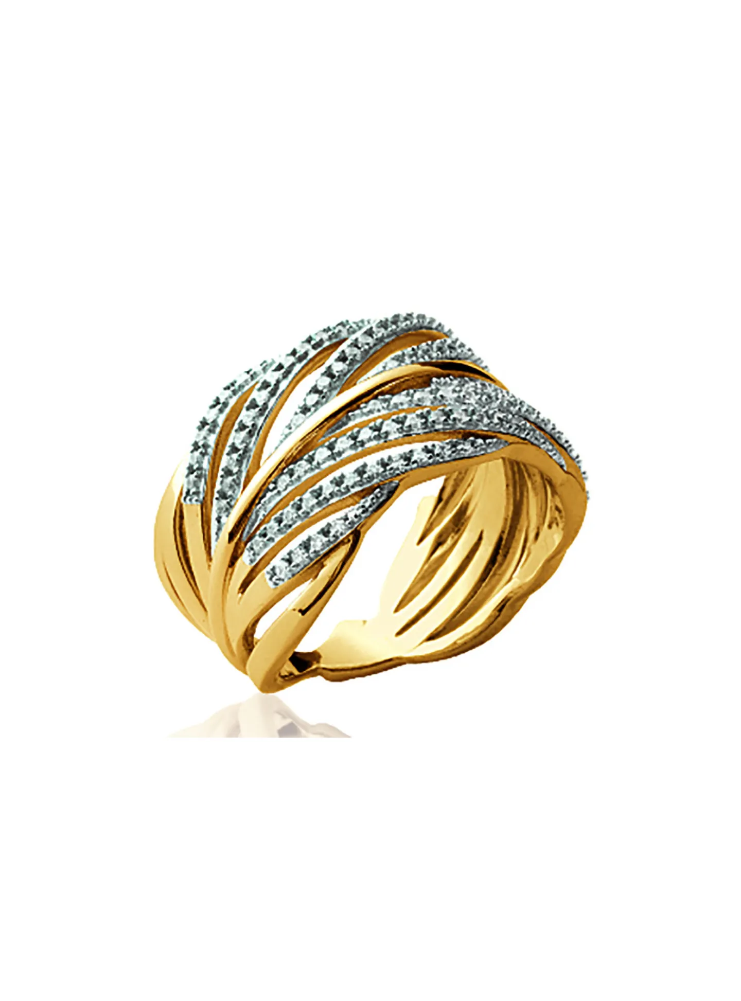 Bague Brillaxis plaqué or feuille