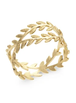 Bague Brillaxis plaqué or feuillages