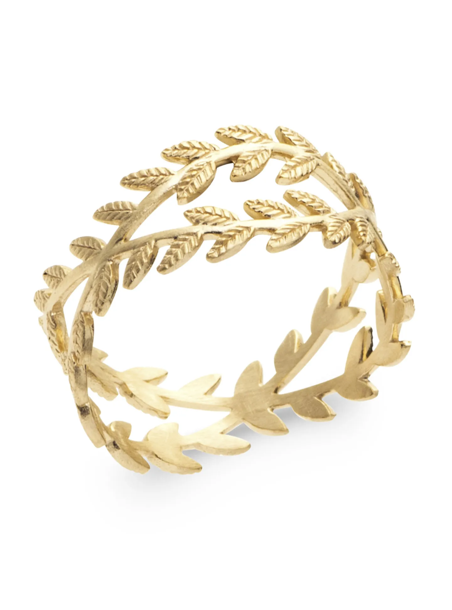 Bague Brillaxis plaqué or feuillages