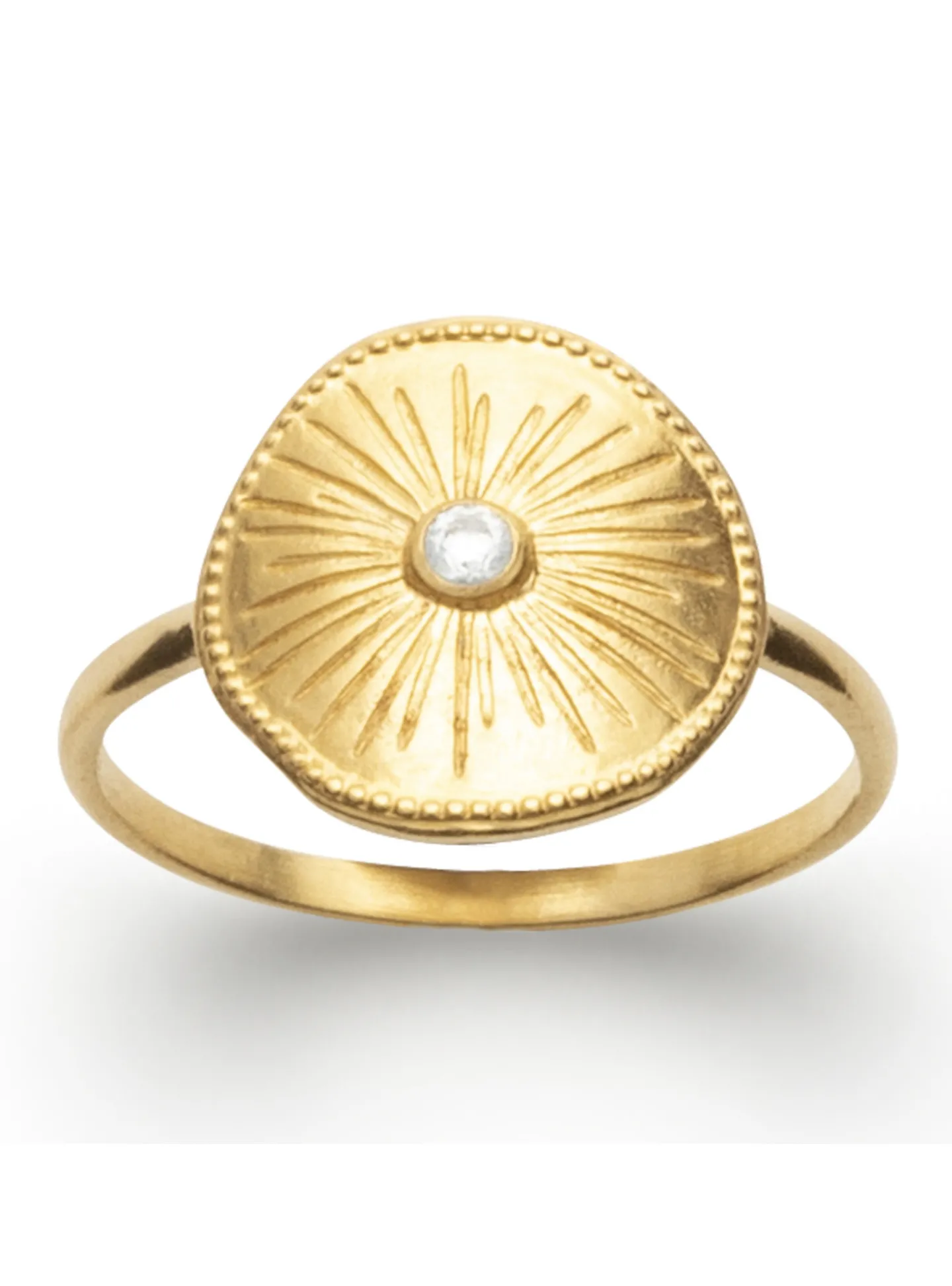 Bague Brillaxis Plaque Soleil plaqué or