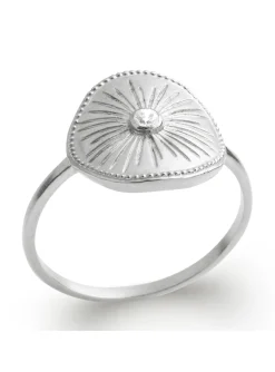 Bague Brillaxis Plaque Soleil argent