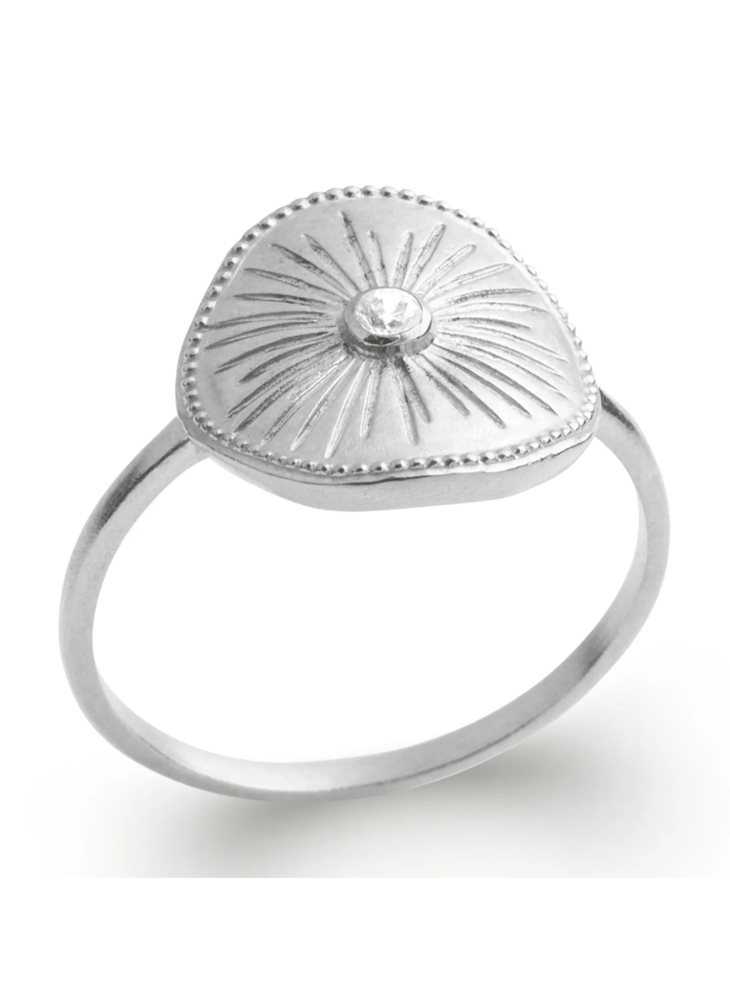 Bague Brillaxis Plaque Soleil argent
