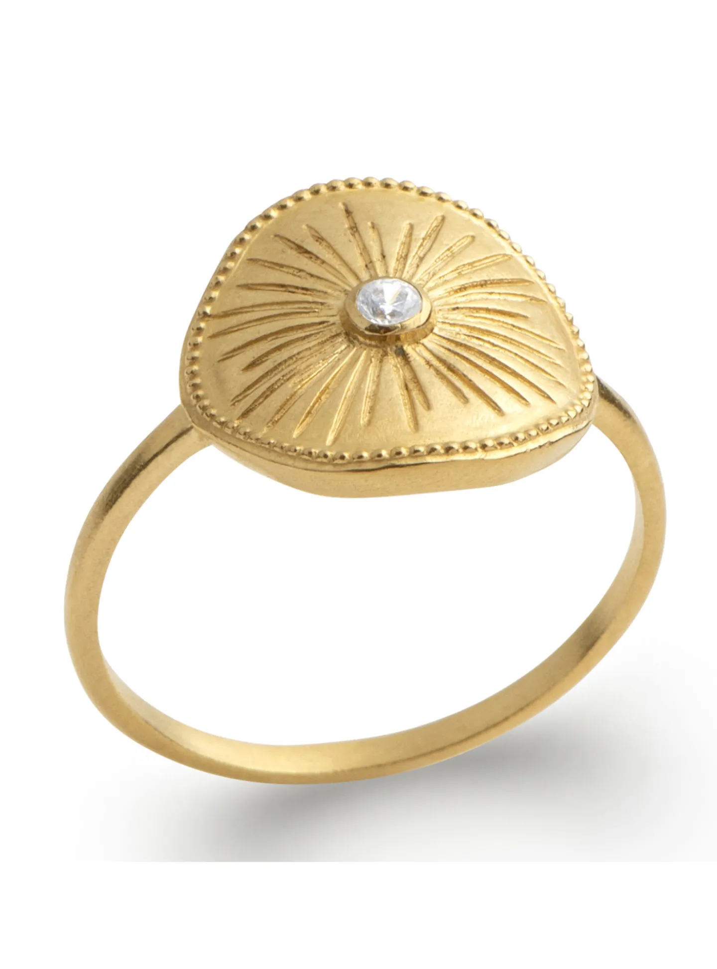 Bague Brillaxis Plaque Soleil plaqué or