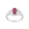 Bague Brillaxis rubis diamants or 18 carats