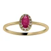 Bague Brillaxis rubis ovale diamants or jaune