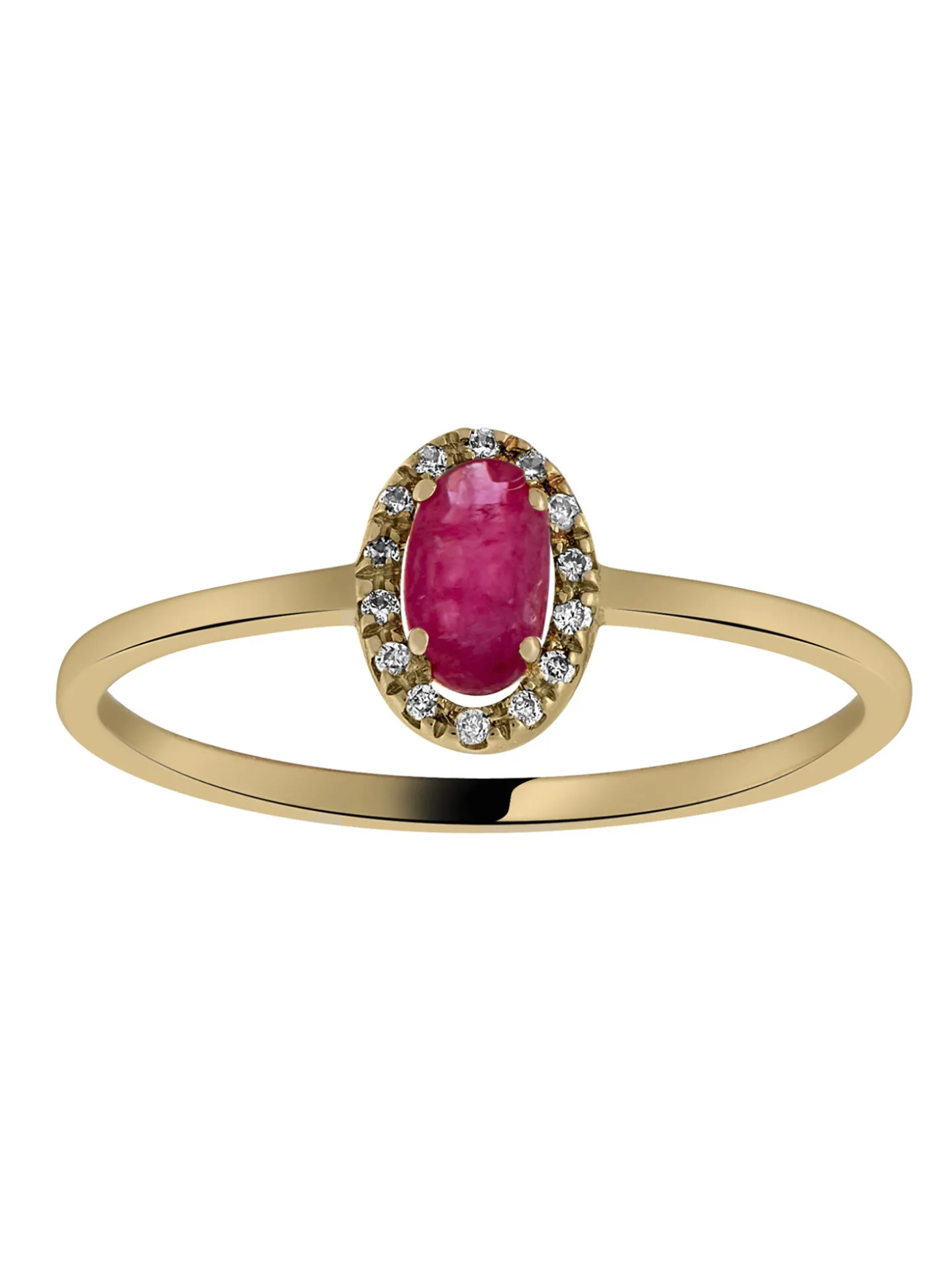 Bague Brillaxis rubis ovale diamants or jaune
