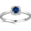 Bague Brillaxis saphir orné diamants or 18 carats