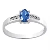 Bague Brillaxis saphir ovale diamants or blanc