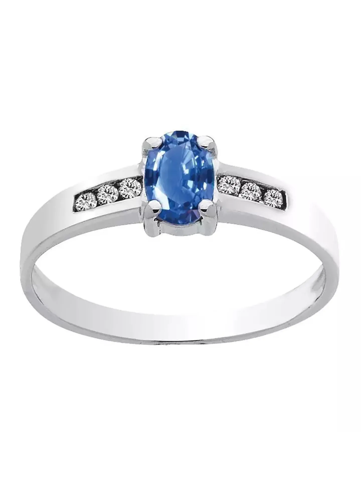Bague Brillaxis saphir ovale diamants or blanc