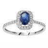 Bague Brillaxis saphir oxydes or blanc 9 carats