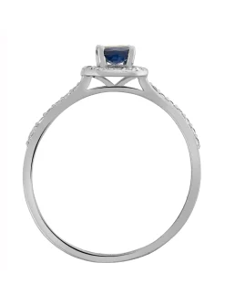 Bague Brillaxis saphir oxydes or blanc 9 carats