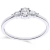 Bague Brillaxis solitaire accompagne or blanc
