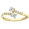 Bague Brillaxis Toi et Moi or jaune 9 carats oxydes