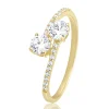 Bague Brillaxis toi et moi or jaune 9 carats oxydes