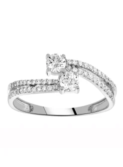 Bague Brillaxis toi et moi oxydes de zirconium