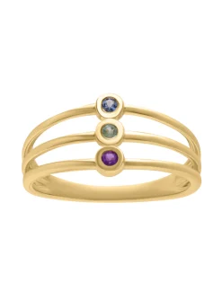 Bague Brillaxis topaze améthyste péridot or 9 carats