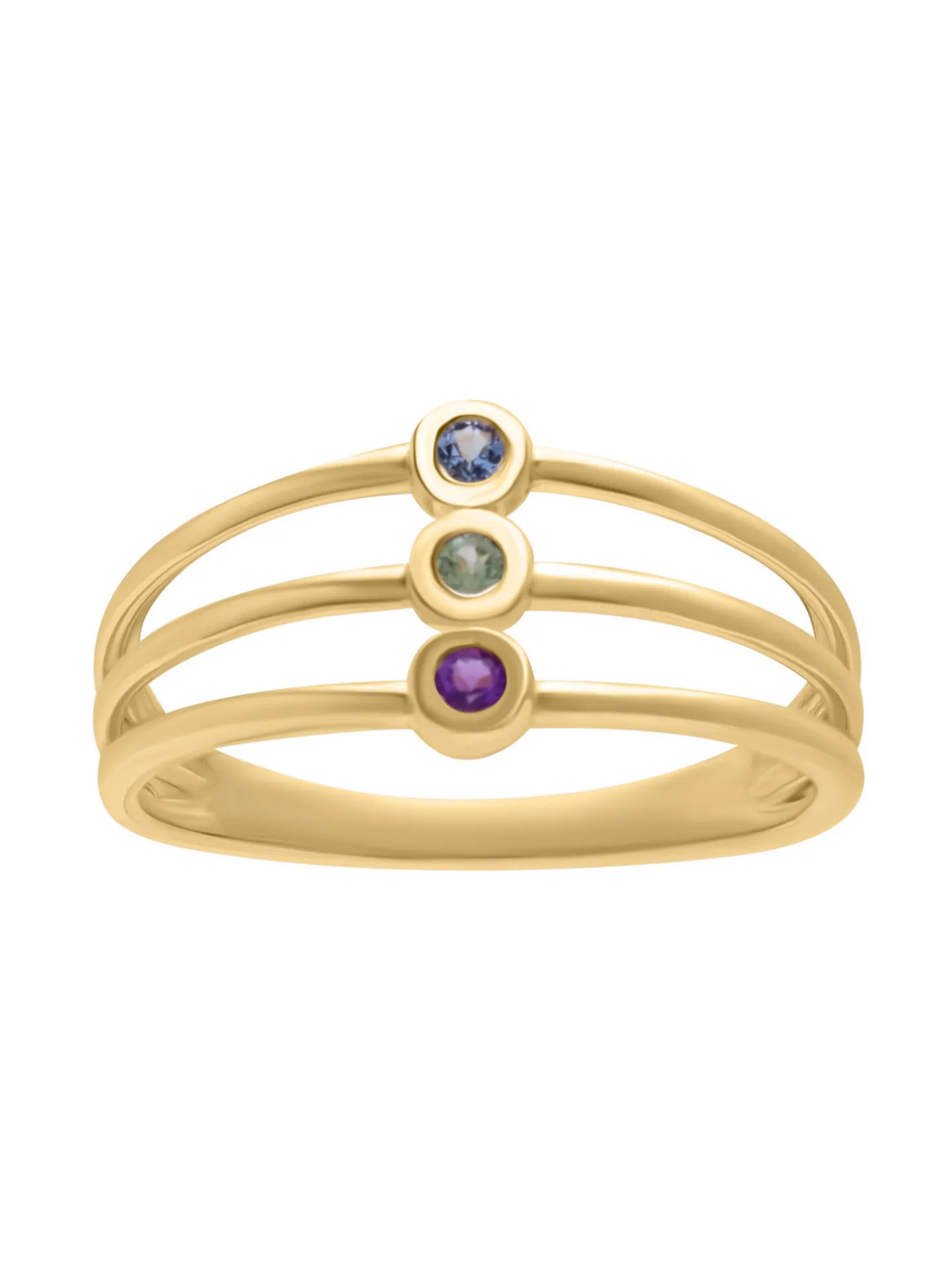 Bague Brillaxis topaze améthyste péridot or 9 carats