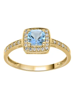 Bague Brillaxis topaze oxydes en or 9 carats
