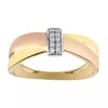 Bague Brillaxis tricolore croisée or 9 carats