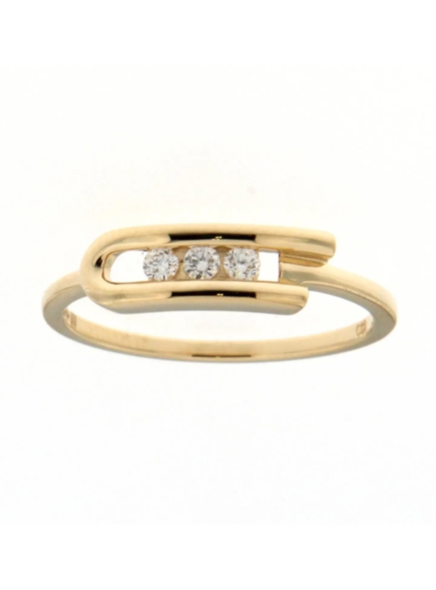 Bague Brillaxis trilogie diamant or jaune 18 carats