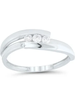 Bague Brillaxis trilogie diamant or blanc 18 carats
