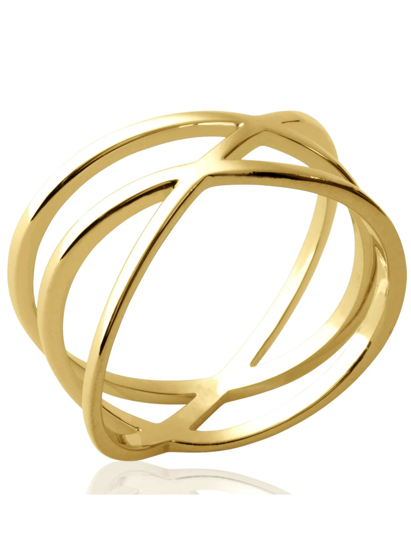Bague Brillaxis triple rangs entrelacés dorés