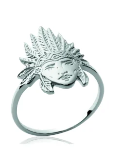 Bague Brillaxis tête d'indien argent