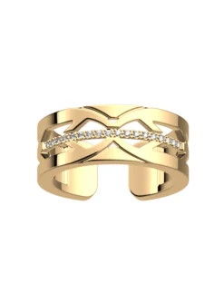 Bague Faucon Les Georgettes dorée oxydes 8 mm