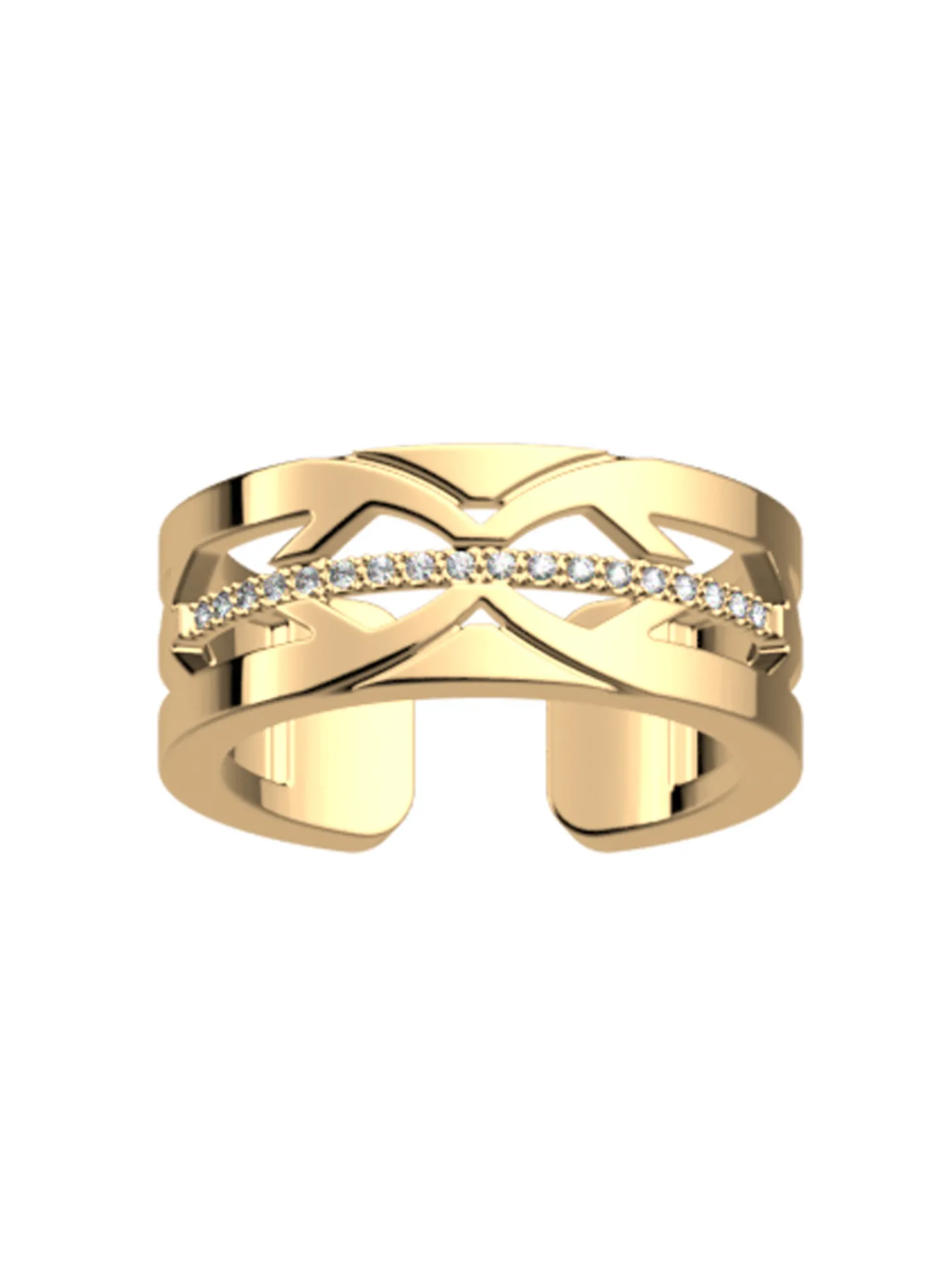 Bague Faucon Les Georgettes dorée oxydes 8 mm