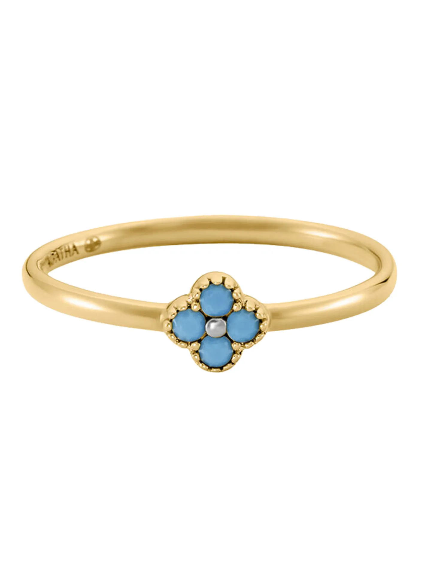 Bague fine Agatha Beloved fleur bleue