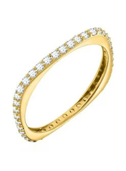Bague fine AGATHA CARRE - Cristal - Doré - 54 -