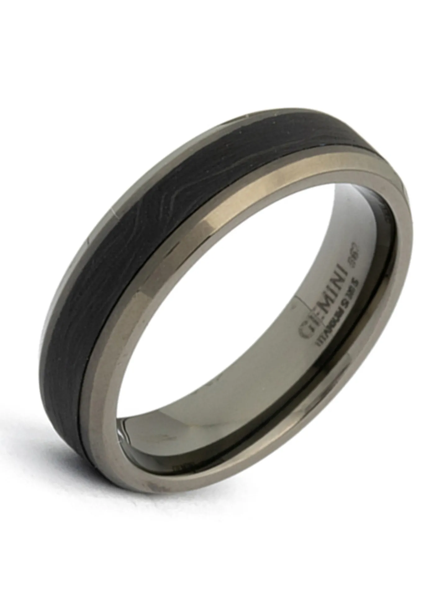 Bague homme Gemini Rota Black titane/carbone