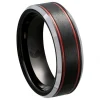 Bague Jourdan Francisco tungstene noir et rouge