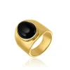 Bague large AGATHA MOPA - Noir - Doré - 52 -