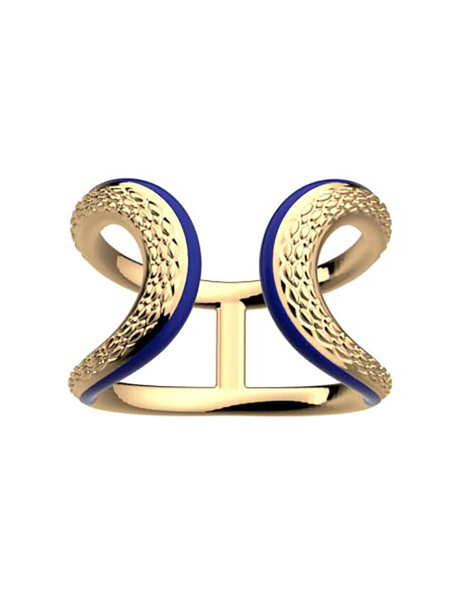 Bague large Les Cadettes laque bleu marine