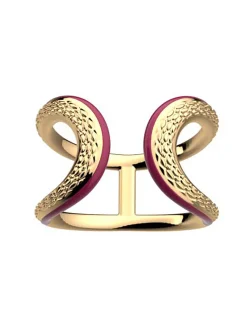 Bague Les Cadettes dorée laque bordeaux