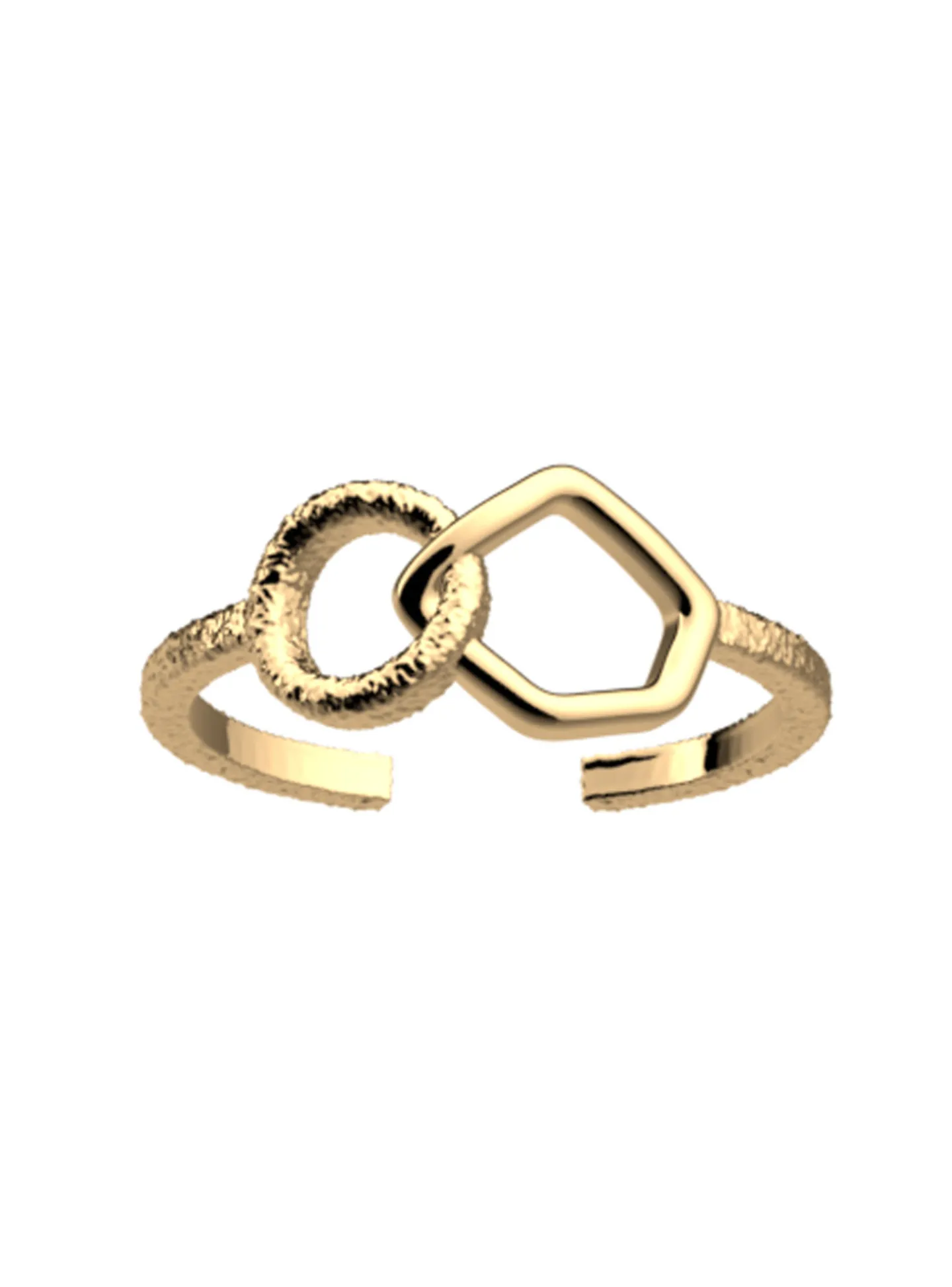 Bague Les Cadettes dorée motifs géométriques