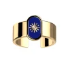 Bague Les Cadettes Felicidad laque bleue nuit oxyde