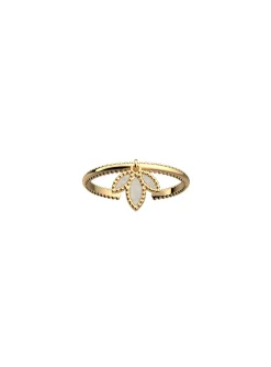 Bague Les Cadettes Lotus dorée avec pampille