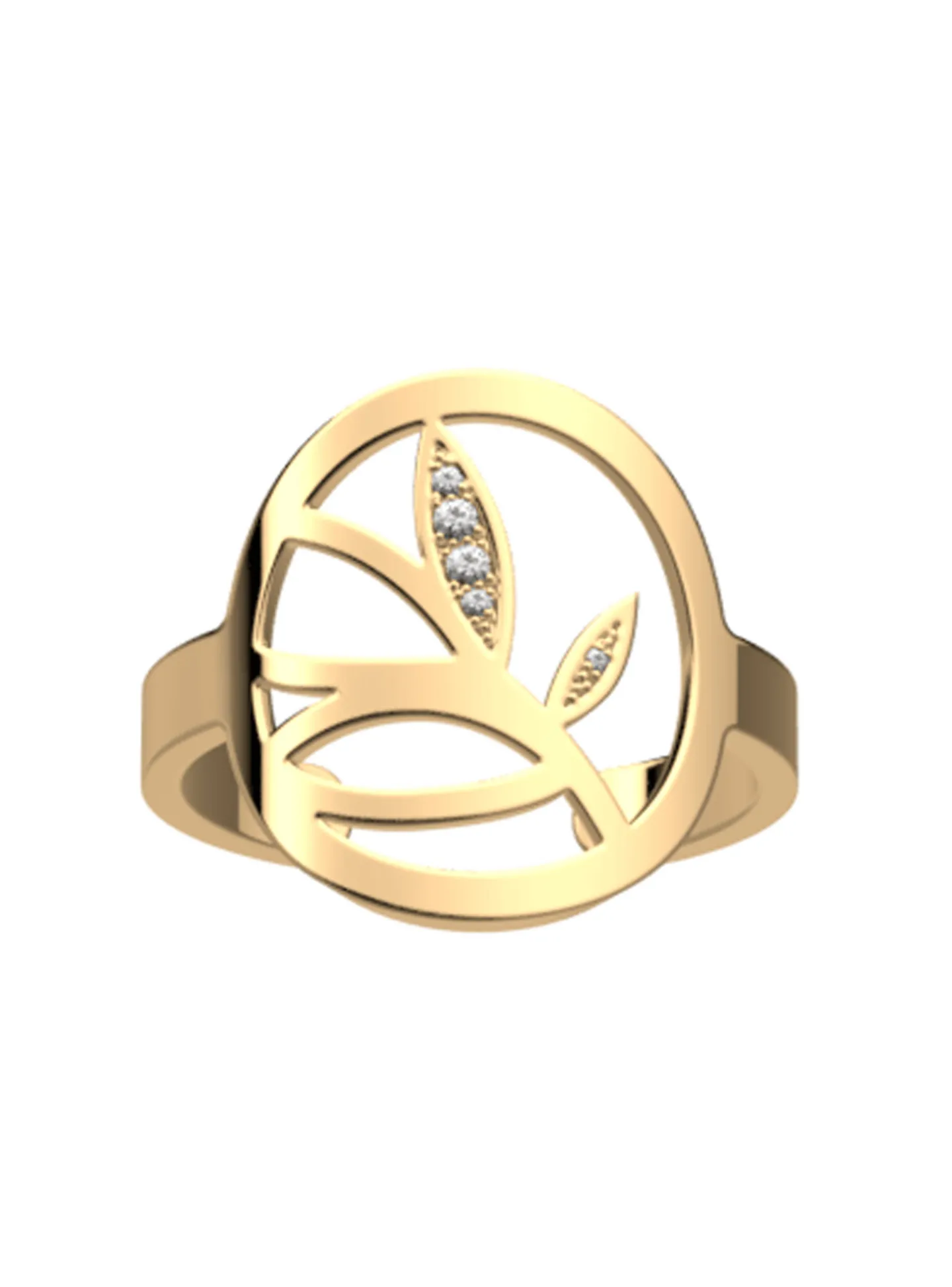 Bague Les Georgettes Arbre De Vie Ronde 16 mm_x005f_x000D_Finition dorée