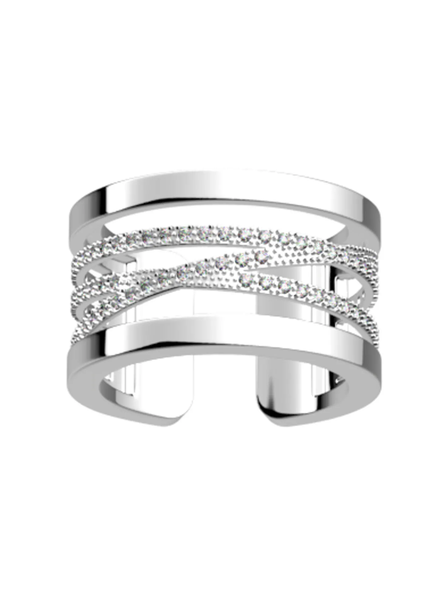 Bague Les Georgettes argentée oxydes 12 mm collection Liens