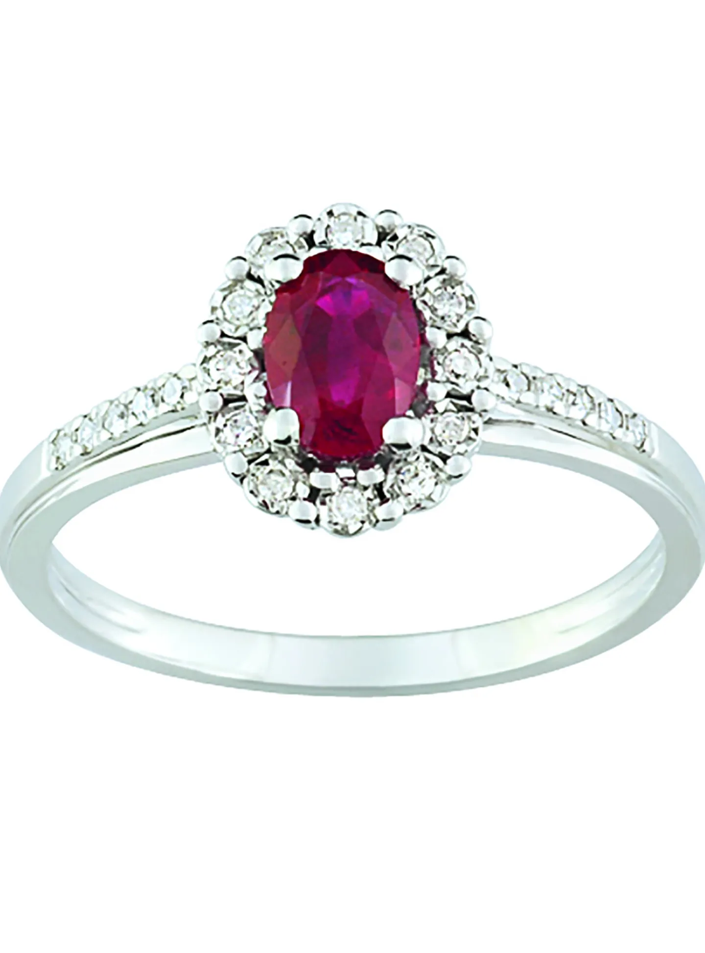 Bague marguerite rubis diamant or 750/1000