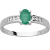 Bague or blanc 18 carats emeraude diamants