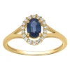Bague or jaune 18 carats tanzanite diamants
